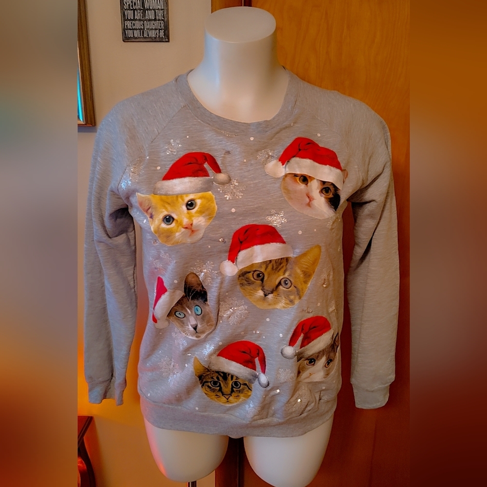 🎄 Light-Up Ugly Christmas Sweater – Cat Lover Edition 🐱